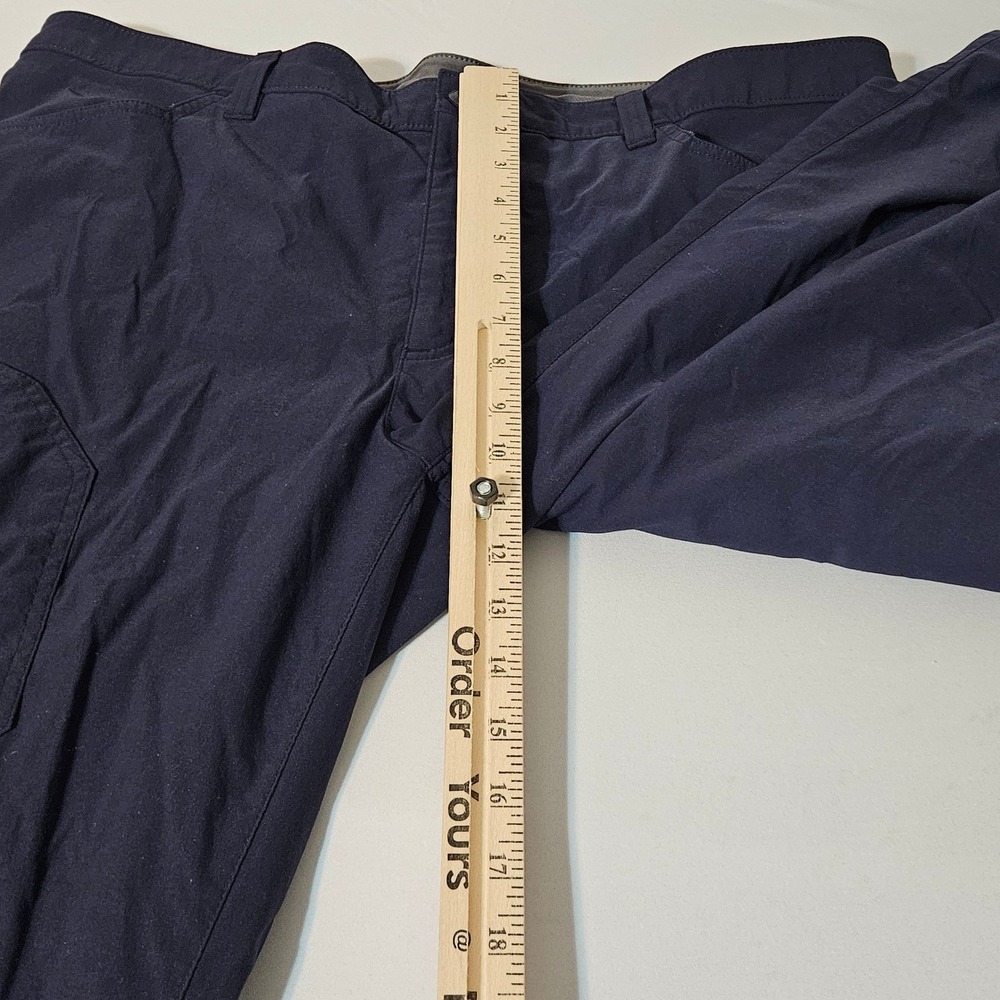 Eddie Bauer Men Navy Blue Fleece Lined‎ Tech Pants cargo 40x30 Relaxed Outdoor - Picture 10 of 15